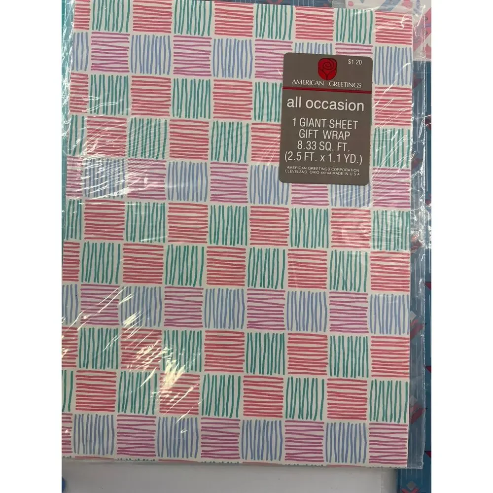 Vintage American Greetings Wrapping Paper Sheets (13) All Occasion Gift New